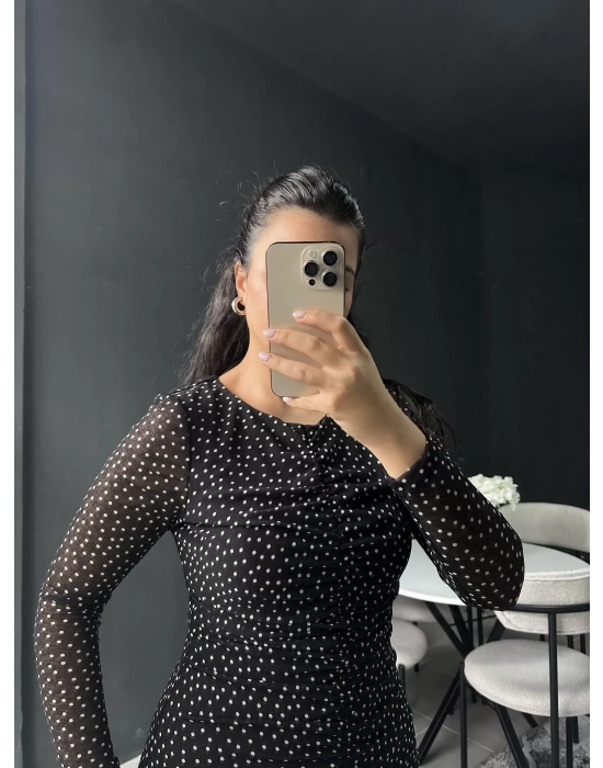 Puantiye Midi Elbise