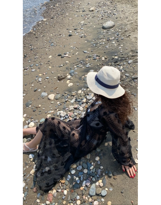 Siyah Fırfırlı Kimono