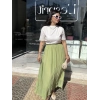 Yeşil Şifon Etek