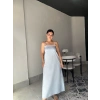 Askılı Bebe Mavisi Uzun Elbise