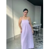 Askılı Lila Uzun Elbise