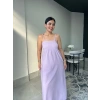 Askılı Lila Uzun Elbise