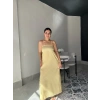 Askılı Sarı Uzun Elbise