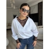 Dantel Detaylı Poplin Gömlek