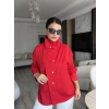 Düğmeli Kırmızı Ceket