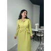 Gömlek Yaka Yağ Yeşili Elbise