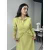 Gömlek Yaka Yağ Yeşili Elbise