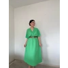 Kemerli Yeşil Elbise