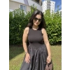 Kolsuz Uzun Siyah Elbise
