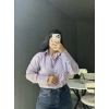 Lila Çizgili Gömlek