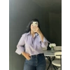 Lila Çizgili Gömlek