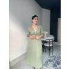 Midi Mint Yeşili Müslin Elbise