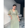 Midi Mint Yeşili Müslin Elbise