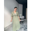 Midi Mint Yeşili Müslin Elbise