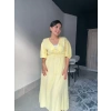 Midi Sarı Müslin Elbise