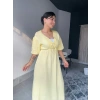 Midi Sarı Müslin Elbise