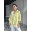 Sarı Oversize Keten Gömlek
