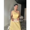 Tek Omuz Sarı Elbise