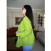 Yeşil Oversize Keten Gömlek