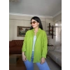 Yeşil Oversize Keten Gömlek