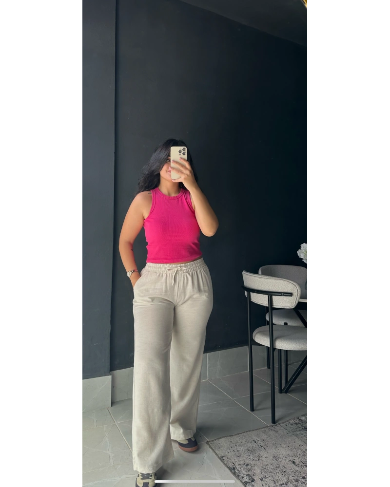 ORJ ZR KREM KETEN PANTOLON