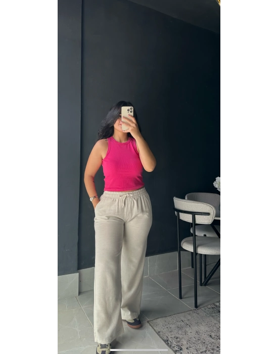 ORJ ZR KREM KETEN PANTOLON