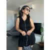 Fermuarlı Siyah Mini Elbise