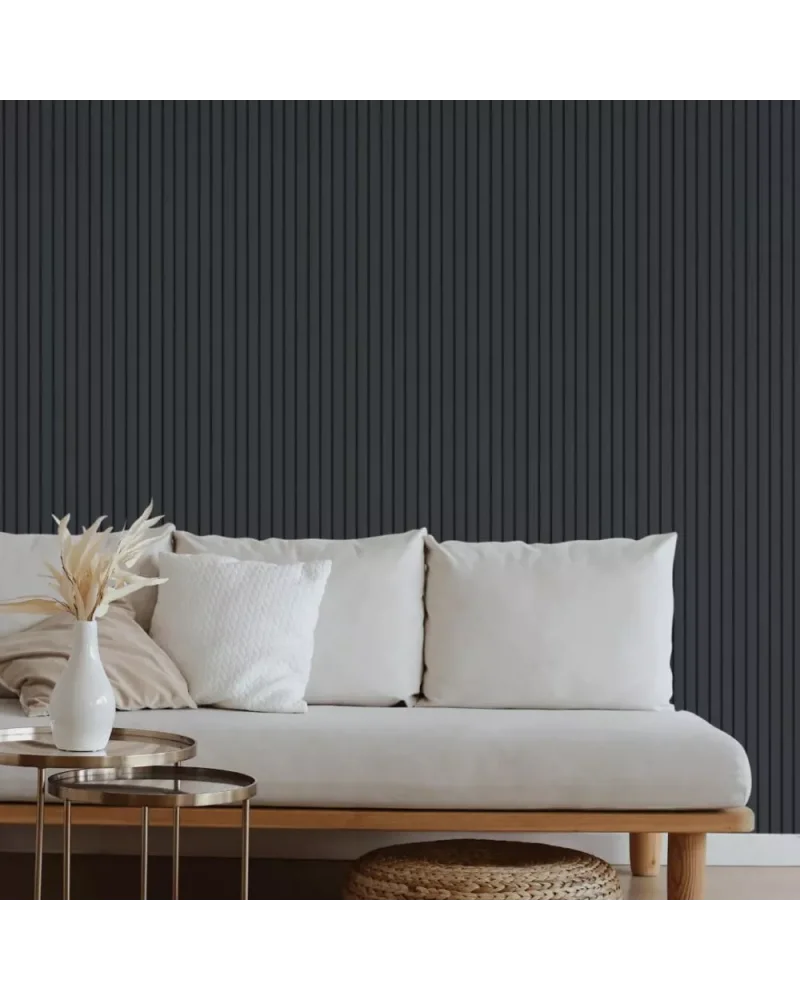 Mdf Duvar Lambri Panel 12cmx280 cm Siyah