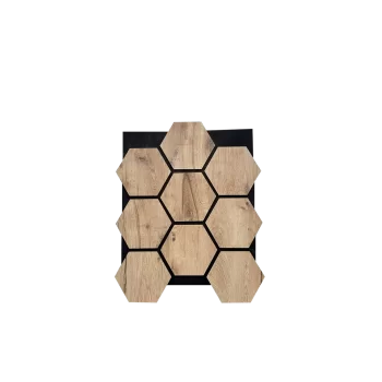 Hexagon Altıgen Mdf Akustik Duvar Paneli 65x80CM Atlantik Çam