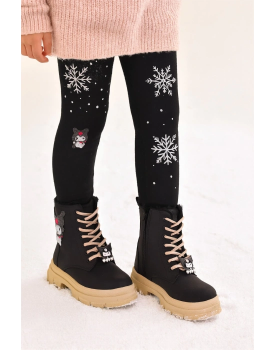 Kız Çocuk Figür Detaylı Fermuarlı Bot