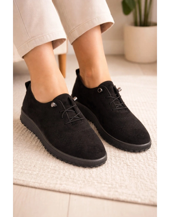Kadın Süet Görünümlü Rahat Günlük Ayakkabı Bağcıklı
