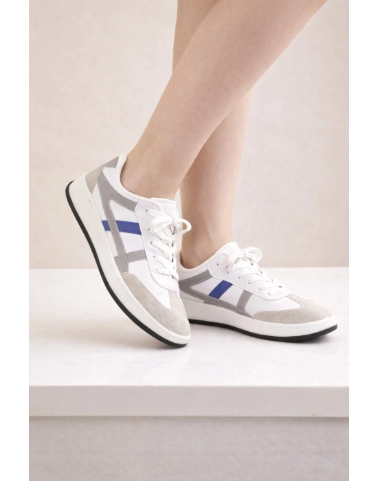Unisex Günlük Spor Ayakkabı Bağcıklı Şerit Detaylı Sneaker