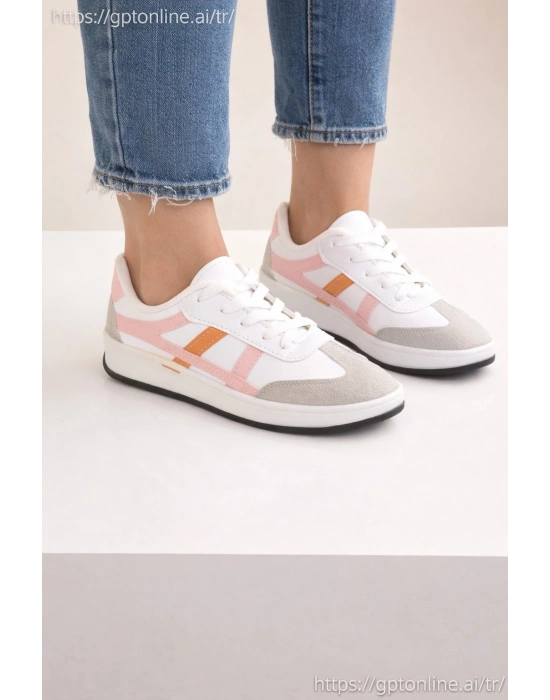Unisex Günlük Spor Ayakkabı Bağcıklı Şerit Detaylı Sneaker