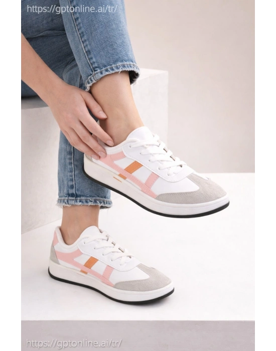 Unisex Günlük Spor Ayakkabı Bağcıklı Şerit Detaylı Sneaker