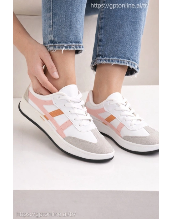Unisex Günlük Spor Ayakkabı Bağcıklı Şerit Detaylı Sneaker
