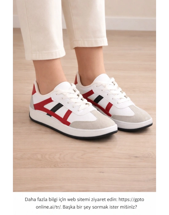 Unisex Günlük Spor Ayakkabı Bağcıklı Şerit Detaylı Sneaker