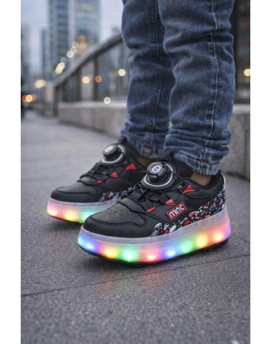 Kaykaylı Çocuk Işıklı Ayakkabı - Işıklı Patenli Kaykay Ayakkabı - Kaykay Ayakkabı