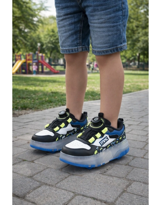 Kaykaylı Çocuk Işıklı Ayakkabı - Işıklı Patenli Kaykay Ayakkabı - Kaykay Ayakkabı