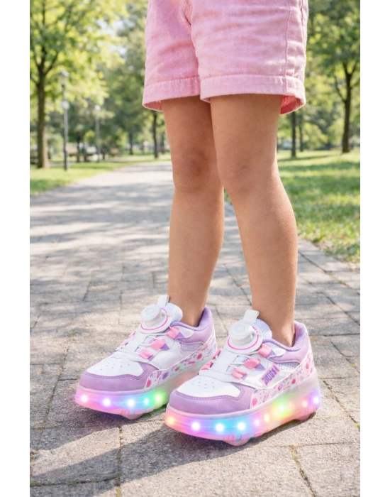 Kaykaylı Çocuk Işıklı Ayakkabı - Işıklı Patenli Kaykay Ayakkabı - Kaykay Ayakkabı