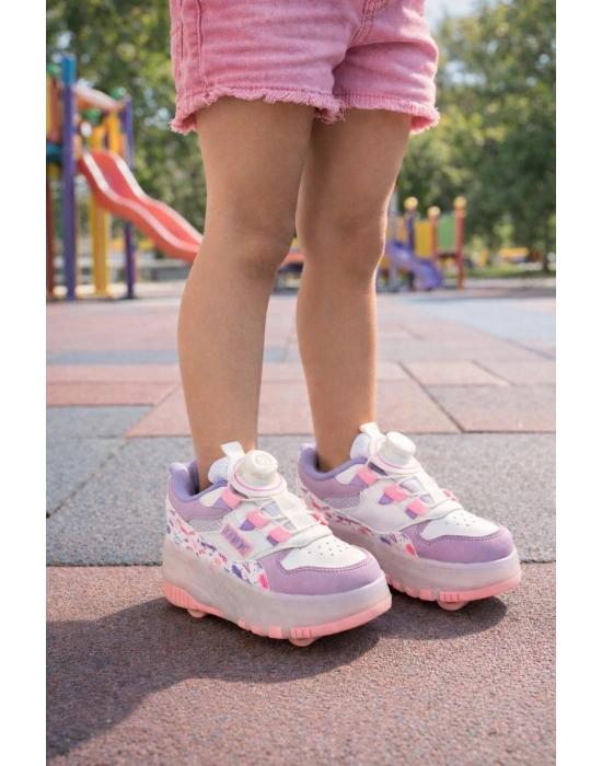 Kaykaylı Çocuk Işıklı Ayakkabı - Işıklı Patenli Kaykay Ayakkabı - Kaykay Ayakkabı