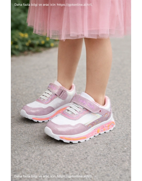 Kız Çocuk Desenli Simli Günlük Sneaker Ayakkabı