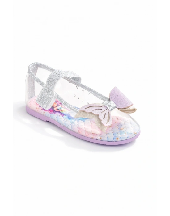 Kız Çocuk Şeffaf Kelebek Aksesuarlı Babet