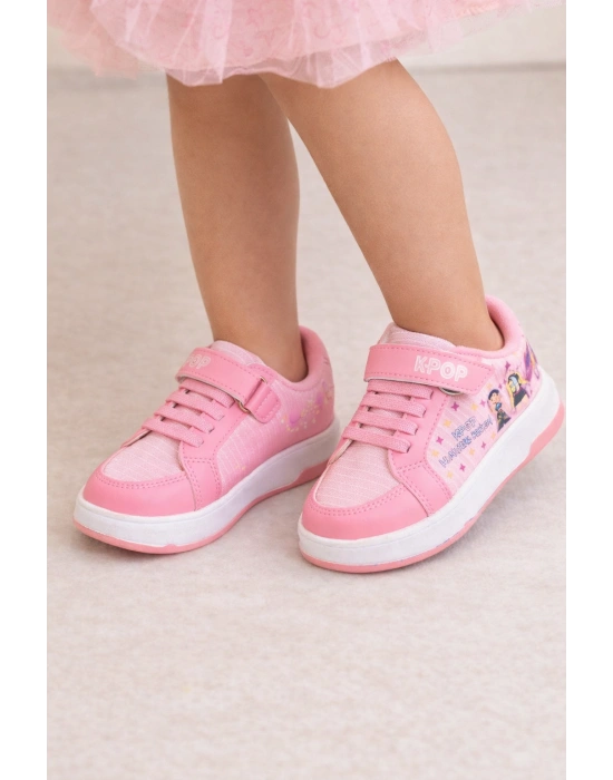 Kız Çocuk Desenli Simli Günlük Sneaker Ayakkabı