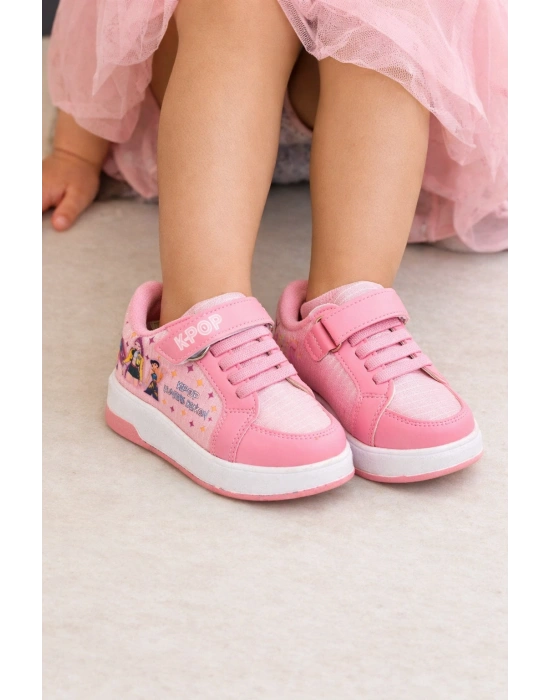 Kız Çocuk Desenli Simli Günlük Sneaker Ayakkabı