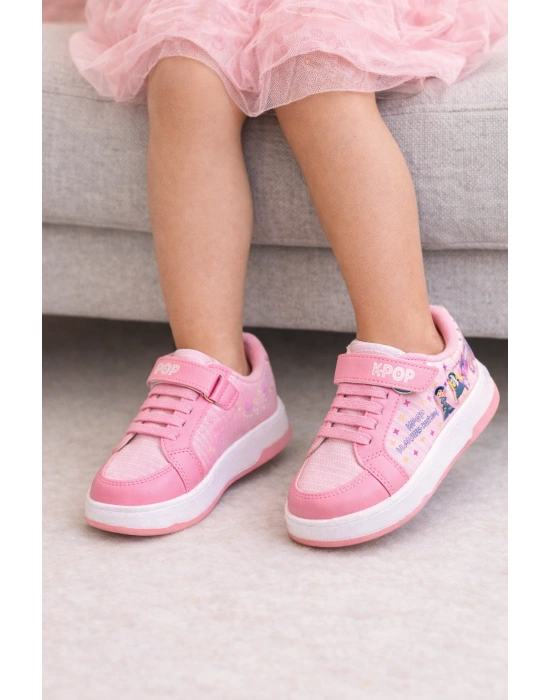 Kız Çocuk Desenli Simli Günlük Sneaker Ayakkabı