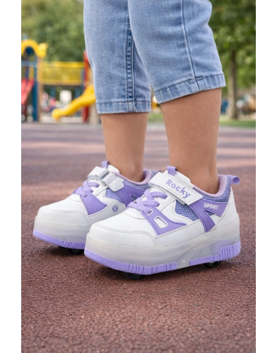 PATENLİ CIRTLI IŞIKLI SPOR AYAKKABISI 4 TEKERLEKLİ PATEN –IŞIKLARI ON/OFF Tuşlu