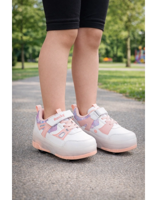 PATENLİ CIRTLI IŞIKLI SPOR AYAKKABISI 4 TEKERLEKLİ PATEN –IŞIKLARI ON/OFF Tuşlu