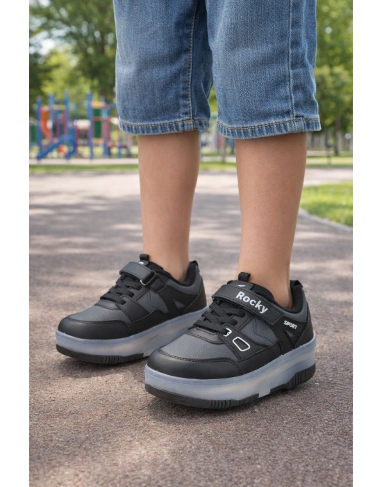 PATENLİ CIRTLI IŞIKLI SPOR AYAKKABISI 4 TEKERLEKLİ PATEN –IŞIKLARI ON/OFF Tuşlu