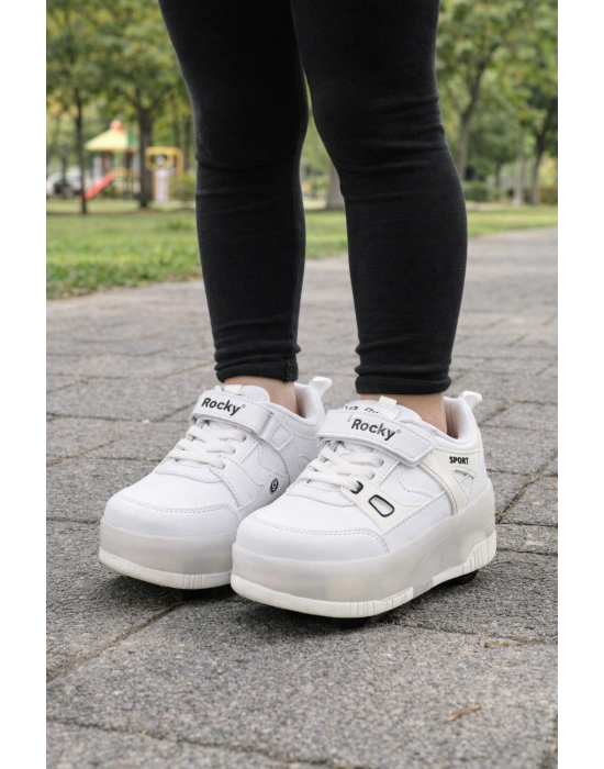 PATENLİ CIRTLI IŞIKLI SPOR AYAKKABISI 4 TEKERLEKLİ PATEN –IŞIKLARI ON/OFF Tuşlu