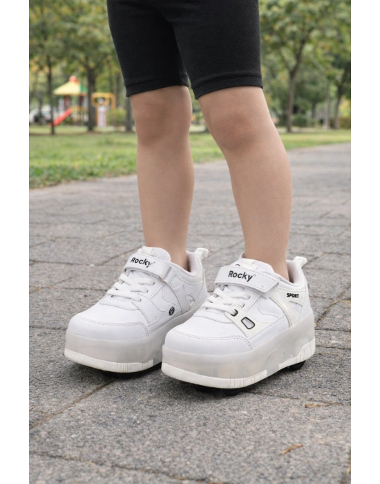 PATENLİ CIRTLI IŞIKLI SPOR AYAKKABISI 4 TEKERLEKLİ PATEN –IŞIKLARI ON/OFF Tuşlu